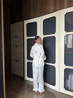 Velure Grey Shimmering Star Fur Satin Sleepwear Set