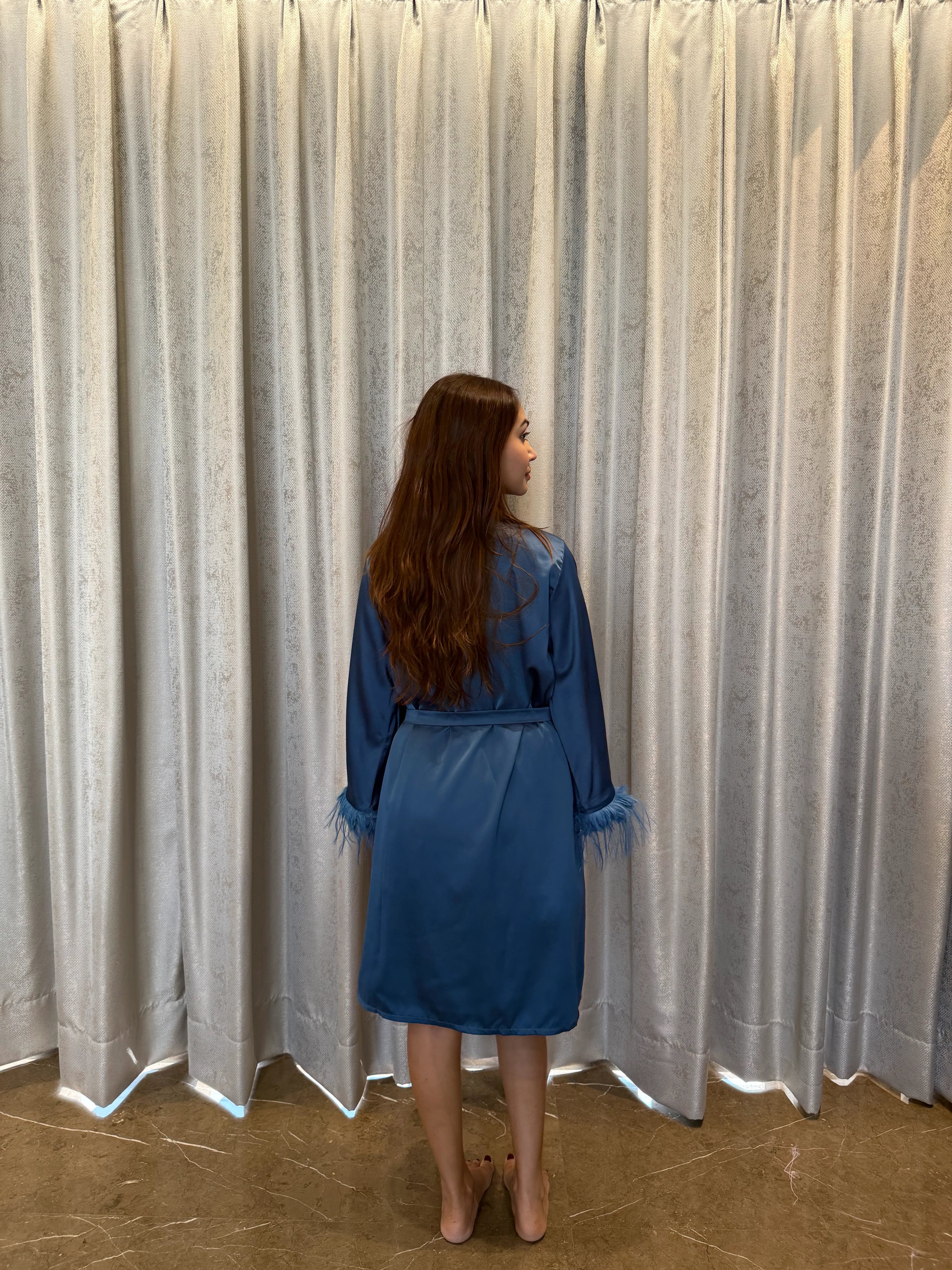 Velure Appealing Peacock Blue Robe