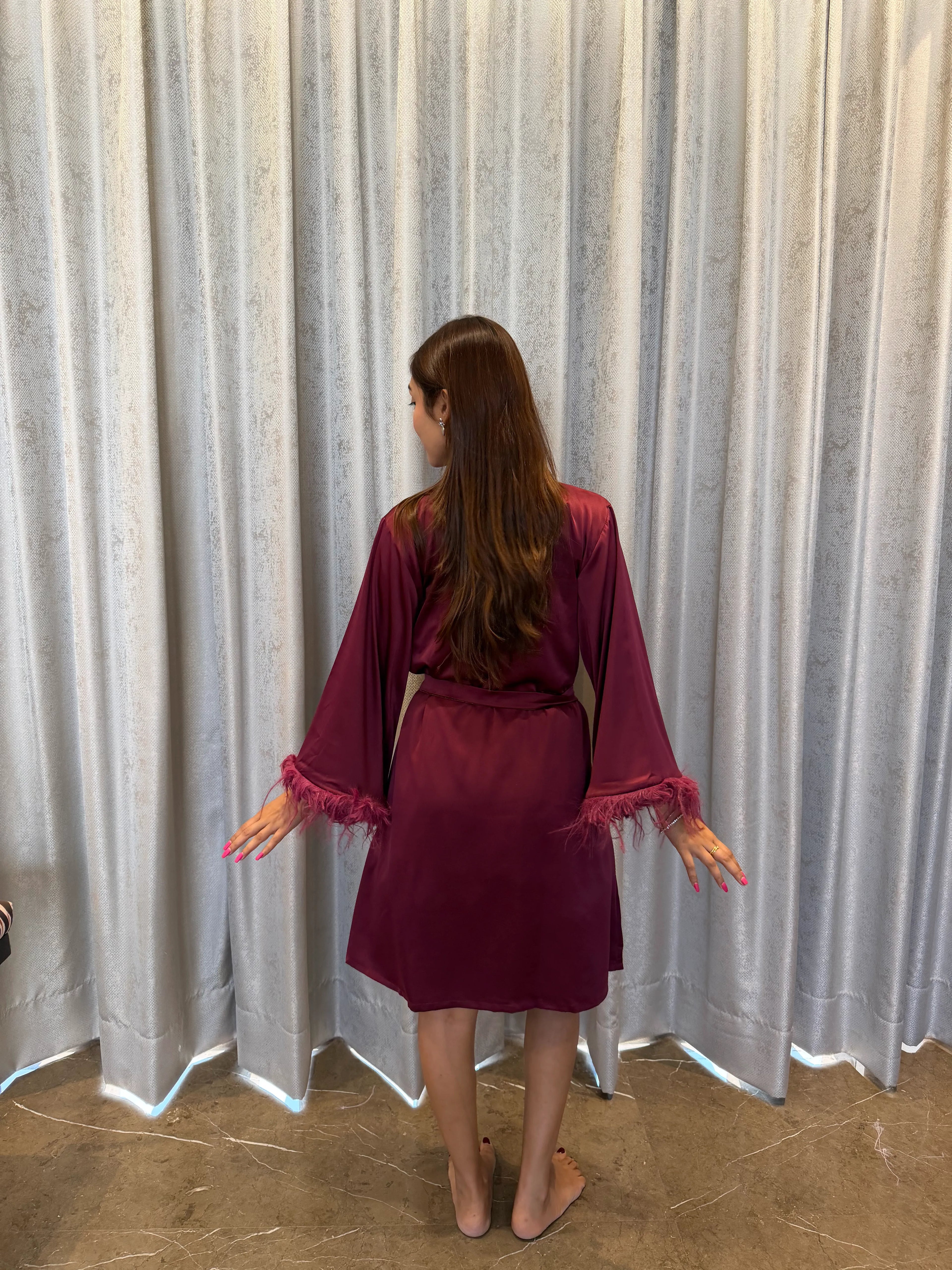 Velure Attractive Maroon Only Robe