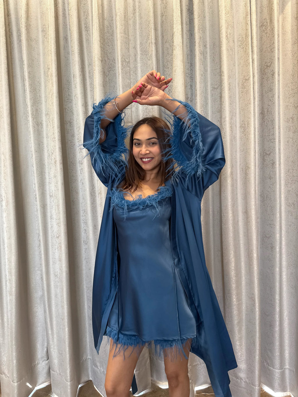 Velure Appealing Peacock Blue Robe