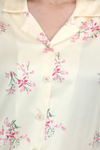 Velure Ravishing Floral Print Satin Night Suit