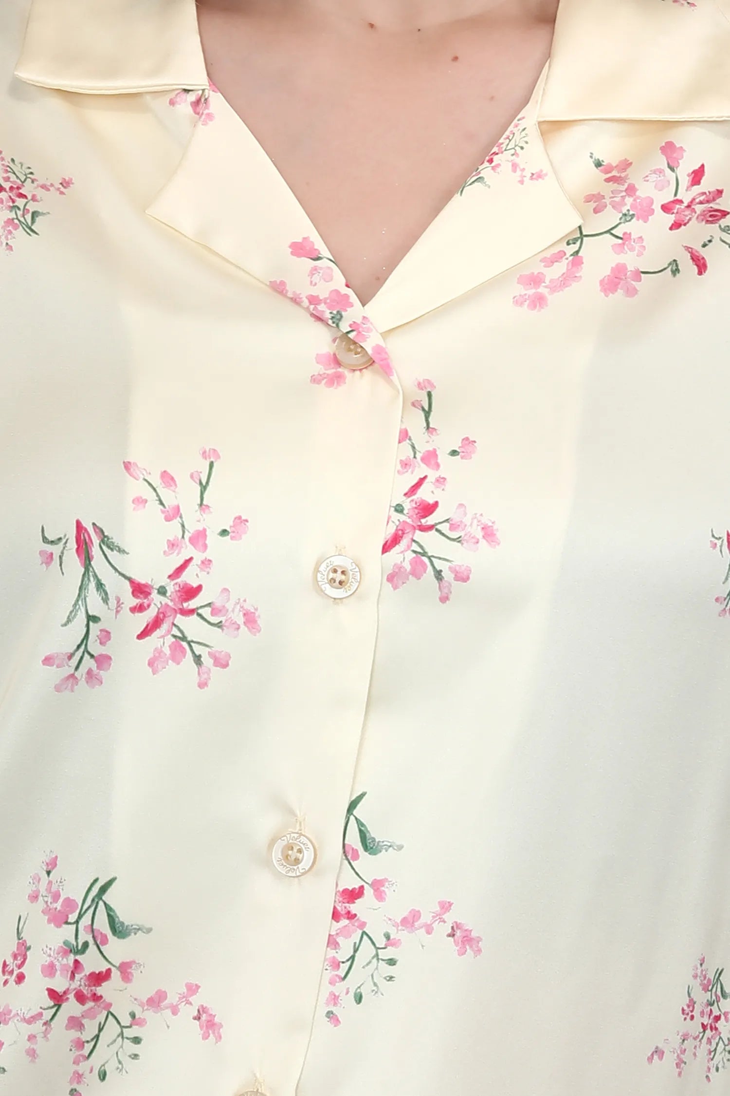 Velure Ravishing Floral Print Satin Night Suit