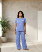 Velure Cute Blue Blooming Pajama Set