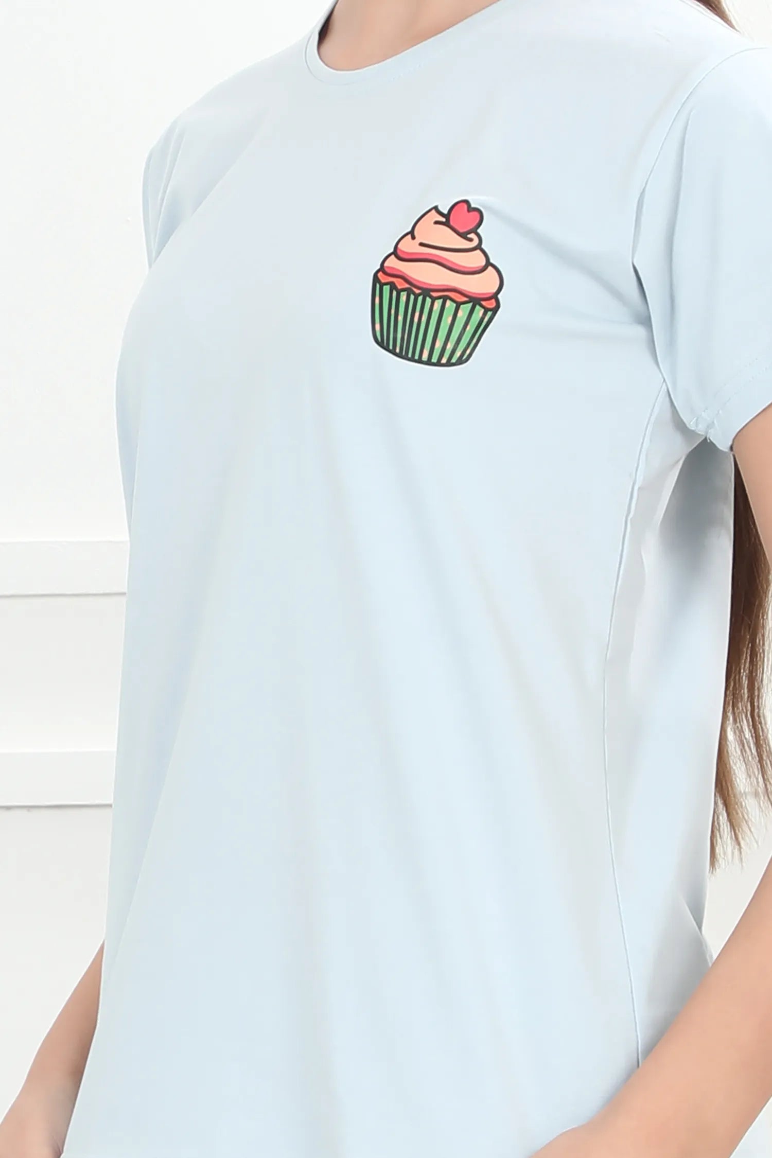 Velure Attractive Cupcake Shorts Set - Velure - - Cotton Lycra Fabric, Half Sleeves, Printed, Round neck, Shorts