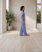 Velure Cute Blue Blooming Pajama Set