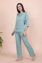Velure Luxurious Rose Print Satin Night Suit