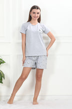 Velure Snoopy Print Shorts Set - Velure - - Cotton Lycra Fabric, Printed, Round neck, Shorts