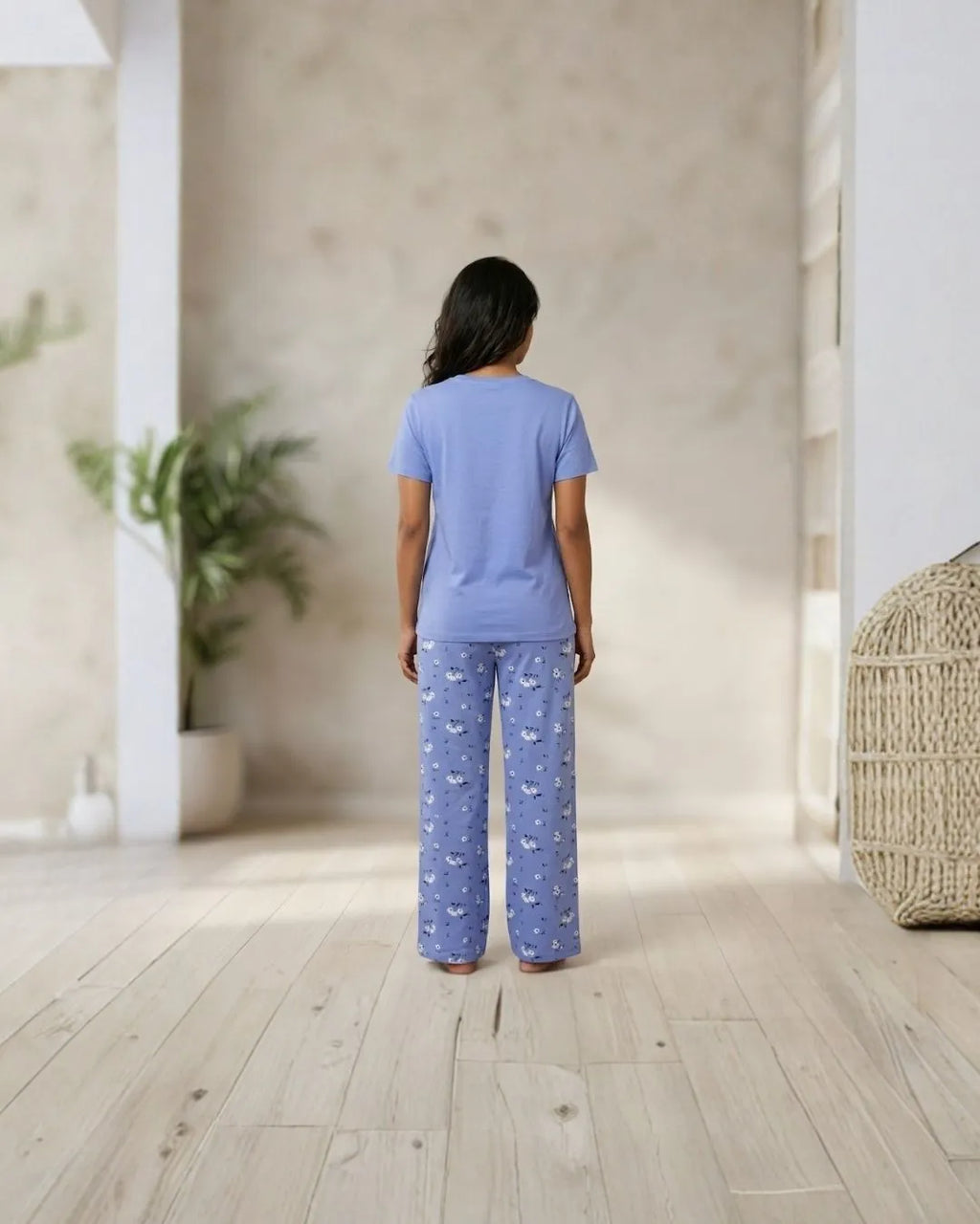 Velure Cute Blue Blooming Pajama Set