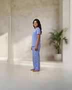 Velure Cute Blue Blooming Pajama Set