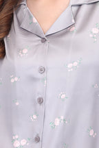 Velure Aesthetic Floral Print Satin Night Suit