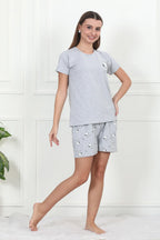 Velure Snoopy Print Shorts Set - Velure - - Cotton Lycra Fabric, Printed, Round neck, Shorts