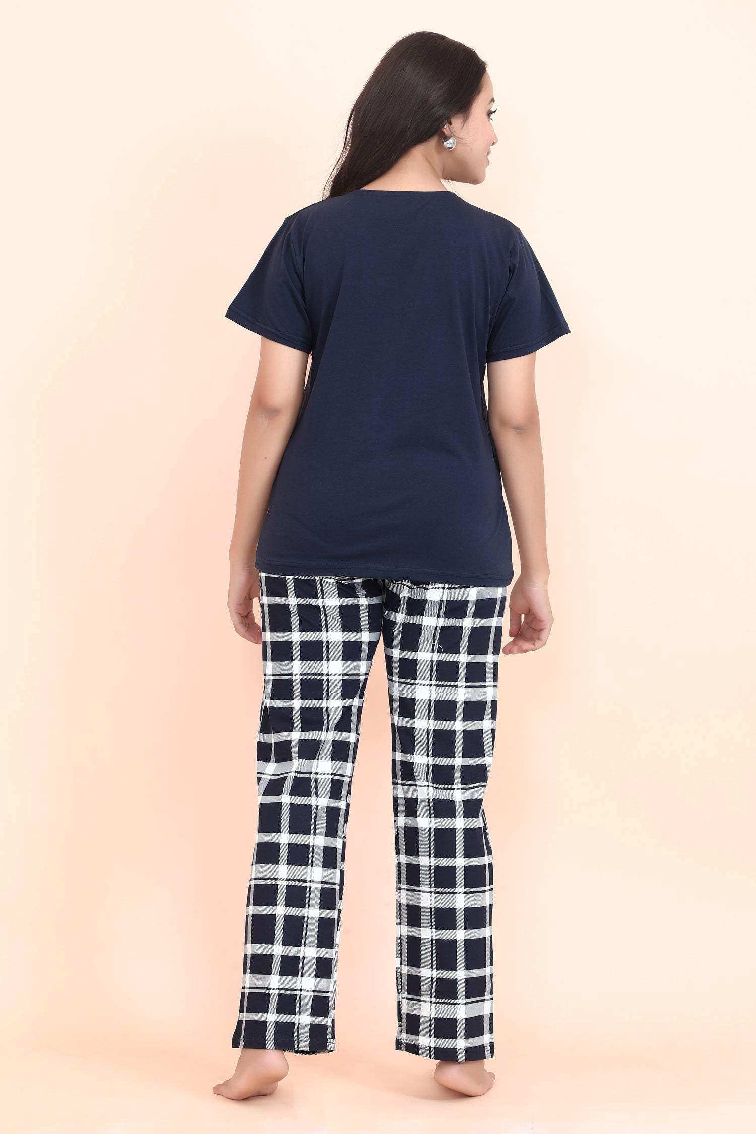 Velure Cute Classic Pajama Set - Velure - - Abstract Print, Full Length Pant, Half Sleeves, Round neck nightsuit