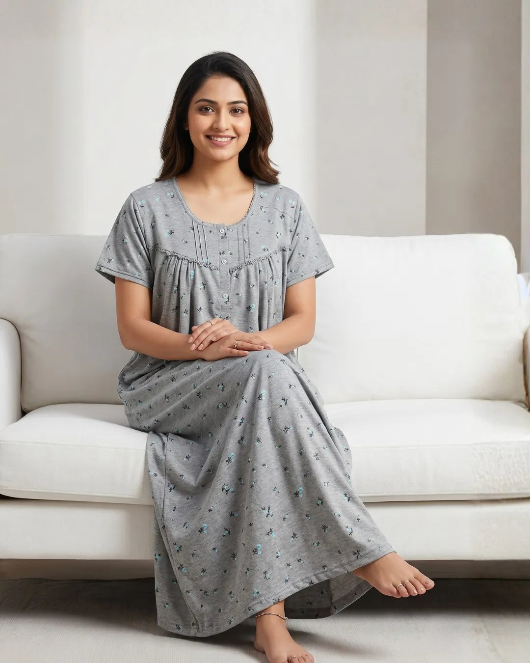 Velure Grey Elegance Hosiery Nighty