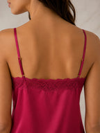 Velure Magenta Whisper — Satin Lace Chemise