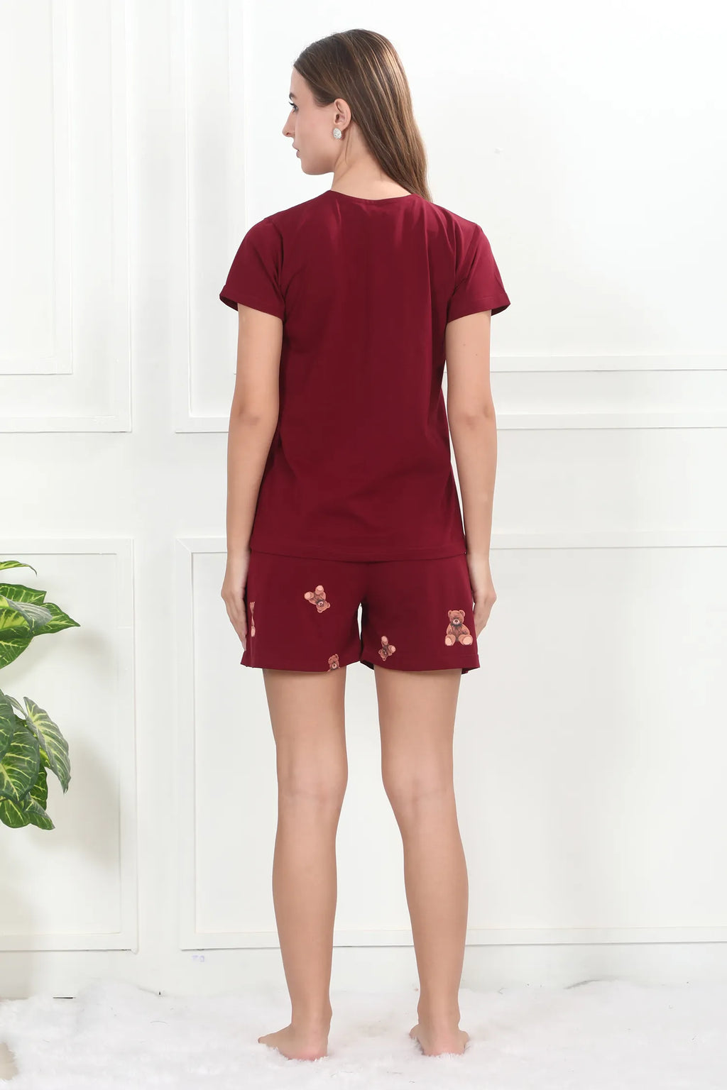 Velure Adorable Teddy Shorts Set - Velure - - Cotton Lycra Fabric, Printed, Round neck, Shorts