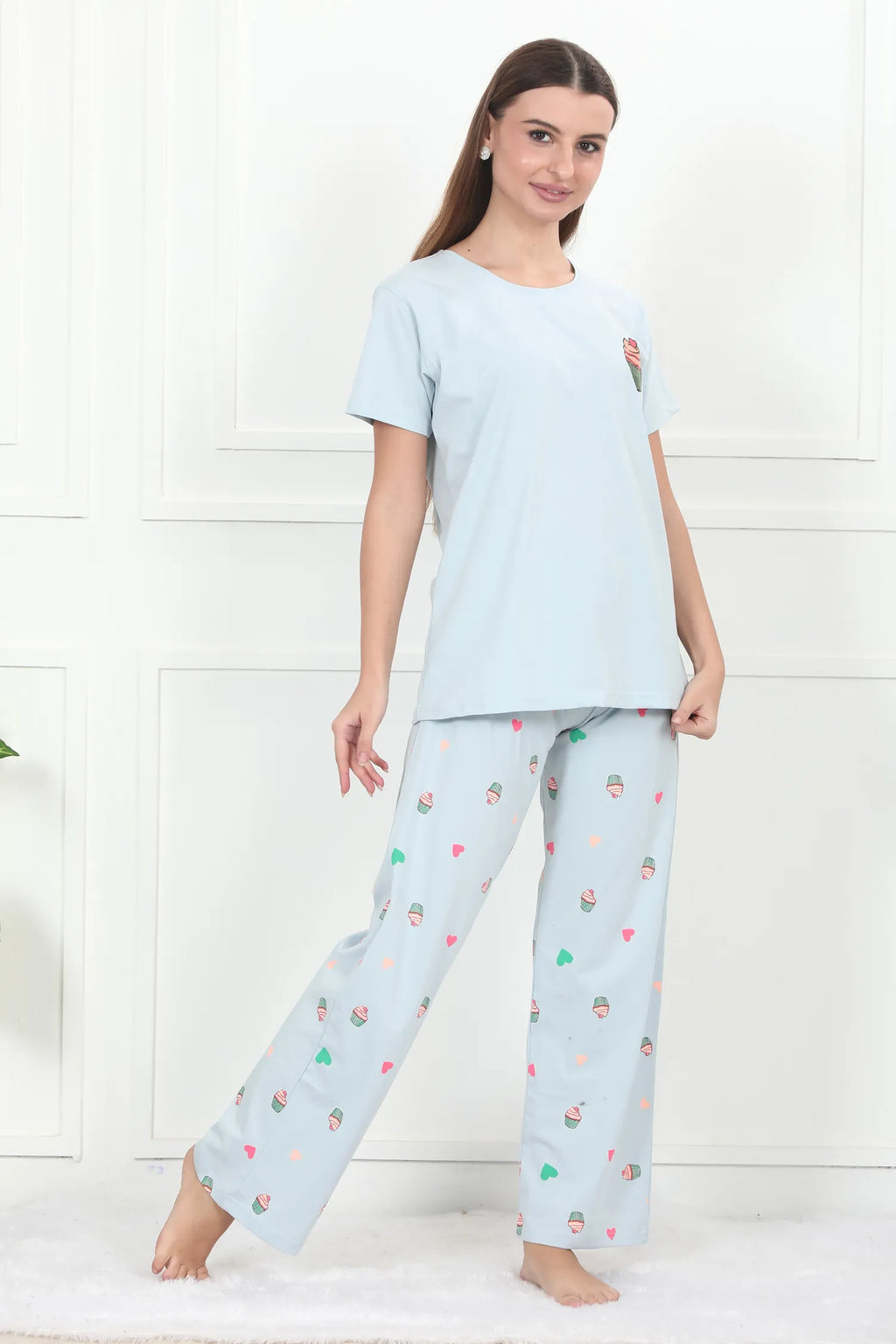 Velure Adorable Cupcake Print Pajama Set
