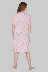 Velure Cute Bunny Print Short Nighty - Velure, Short Nighty, Spruce up your evenings with the latest fashion in this delightful short nighty from our new latest Velure collection. Crafted from high-quality cotton fabric, this classic and versatile piece features a regular fit silhouette that complements your figure. The beautiful print pattern adds to its charm.