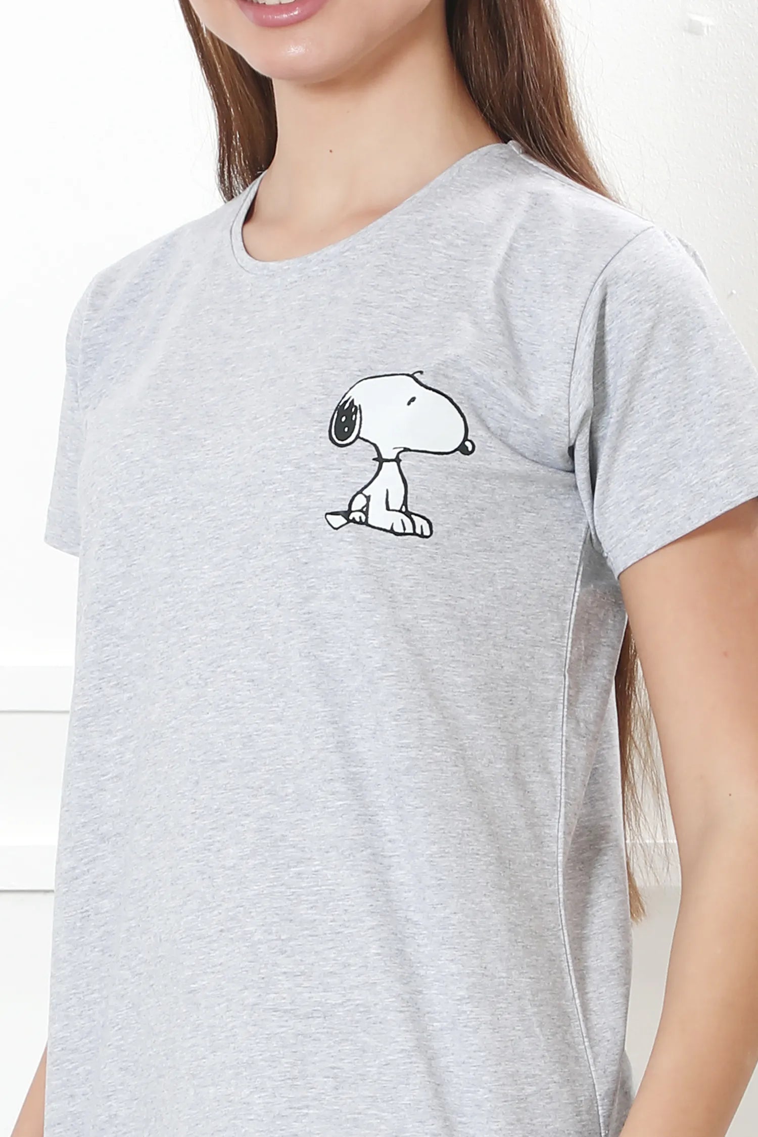 Velure Snoopy Print Shorts Set - Velure - - Cotton Lycra Fabric, Printed, Round neck, Shorts