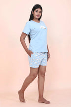 Velure Stylish Polar Bear Shorts Set - Velure - - Cotton Lycra Fabric, Half Sleeves, Printed, Round neck
