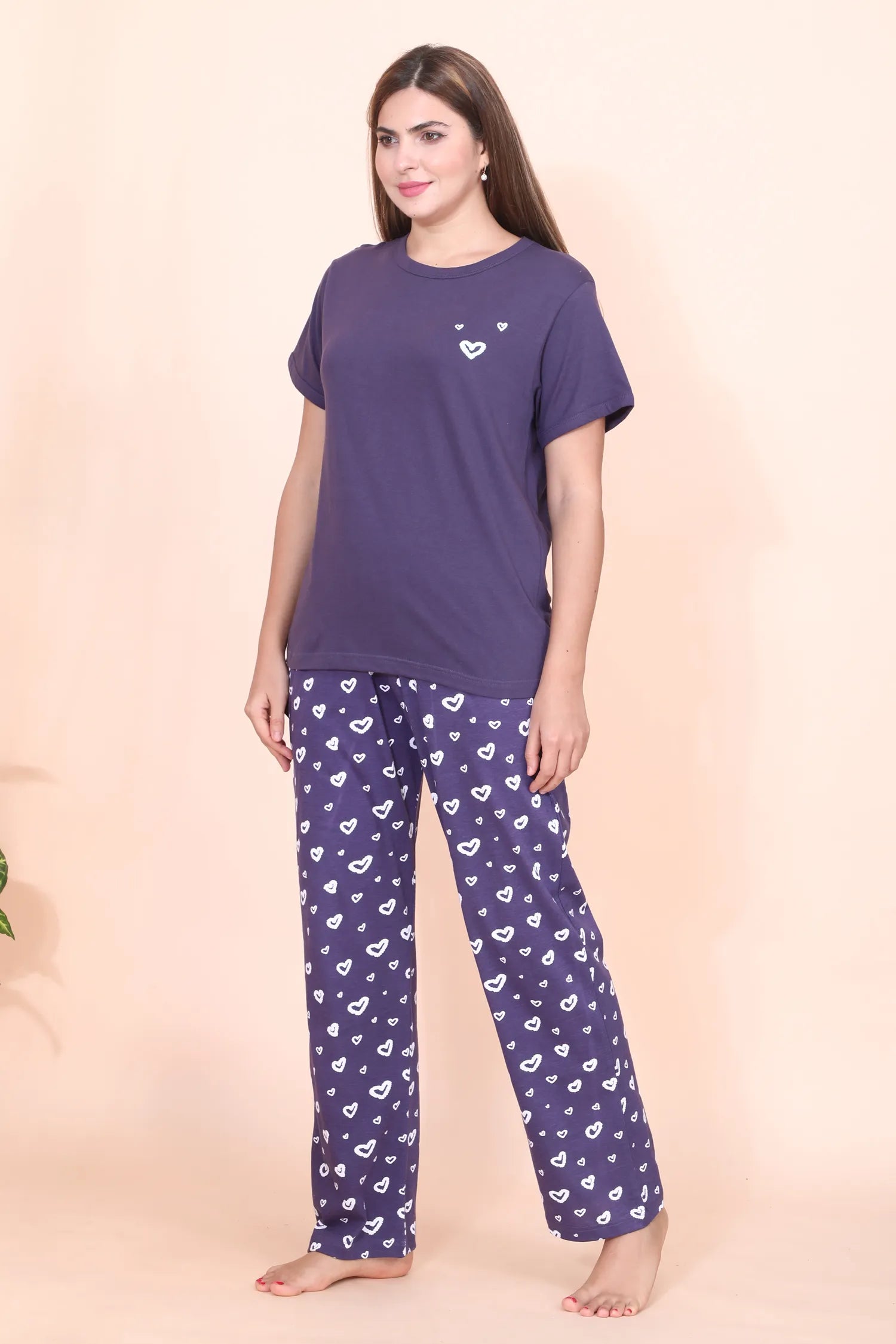 Velure Lovely Heart Print Pajama Set