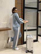 Velure Sky Blue Voyage Travel Set - Velure - - 3/4 Sleeves, Full Length Pant, Round neck