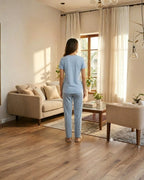 Velure Soothing Blue Floral Pajama Set