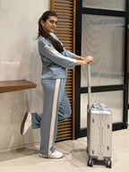 Velure Sky Blue Voyage Travel Set - Velure - - 3/4 Sleeves, Full Length Pant, Round neck