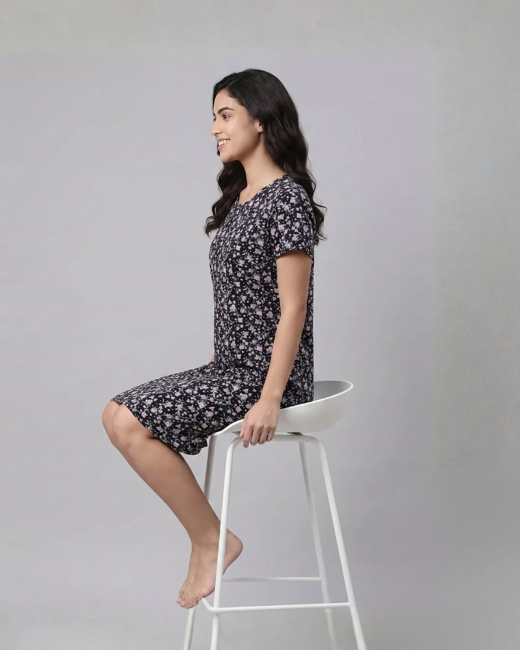 Velure Midnight Meadow Ditsy Floral Short Nighty