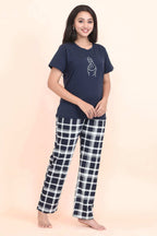 Velure Cute Classic Pajama Set - Velure - - Abstract Print, Full Length Pant, Half Sleeves, Round neck nightsuit