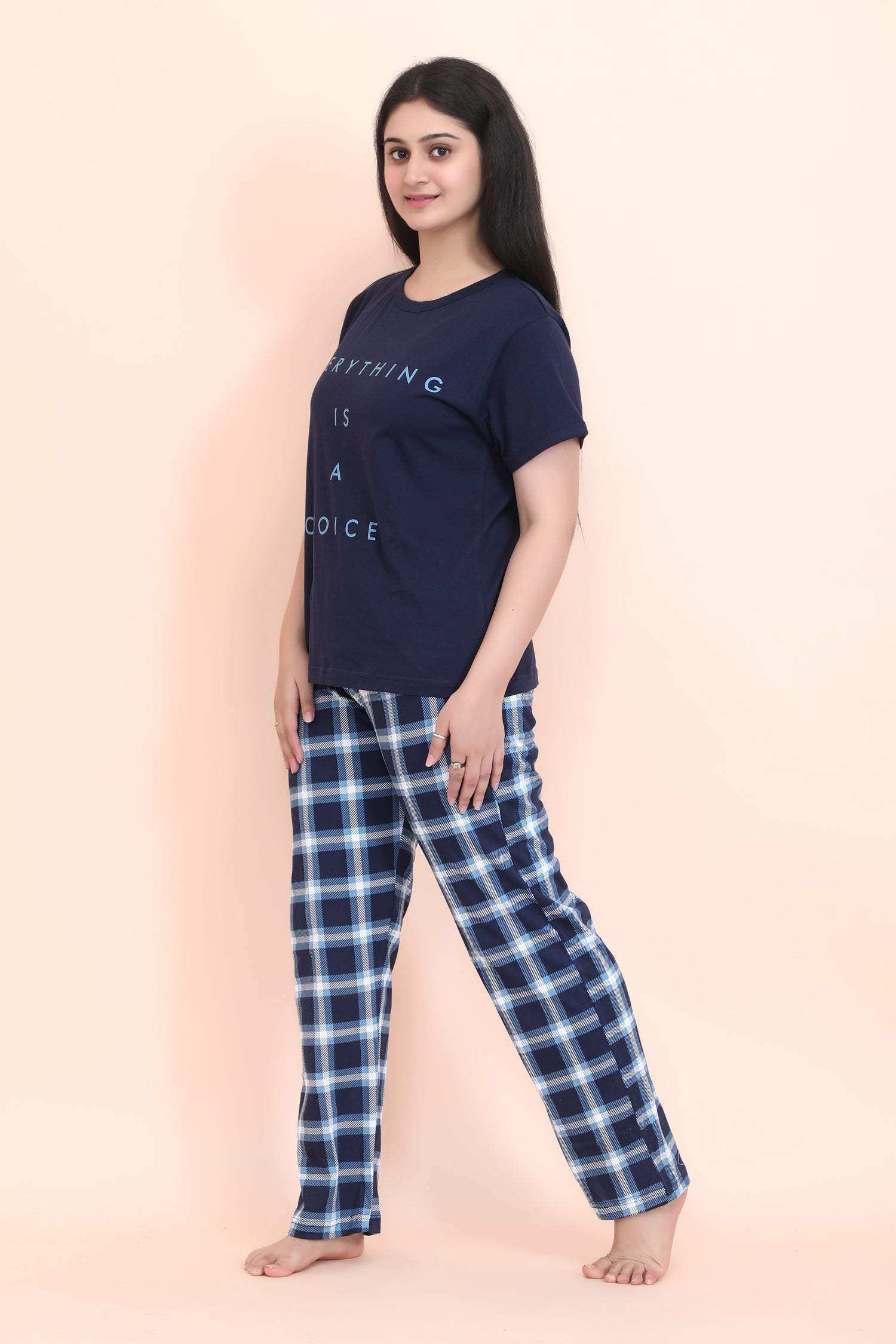 Velure Soft Touch Printed Pajama Set - Velure - - Abstract Print, Full Length Pant, Half Sleeves, Hosiery Cotton, Round neck nightsuit