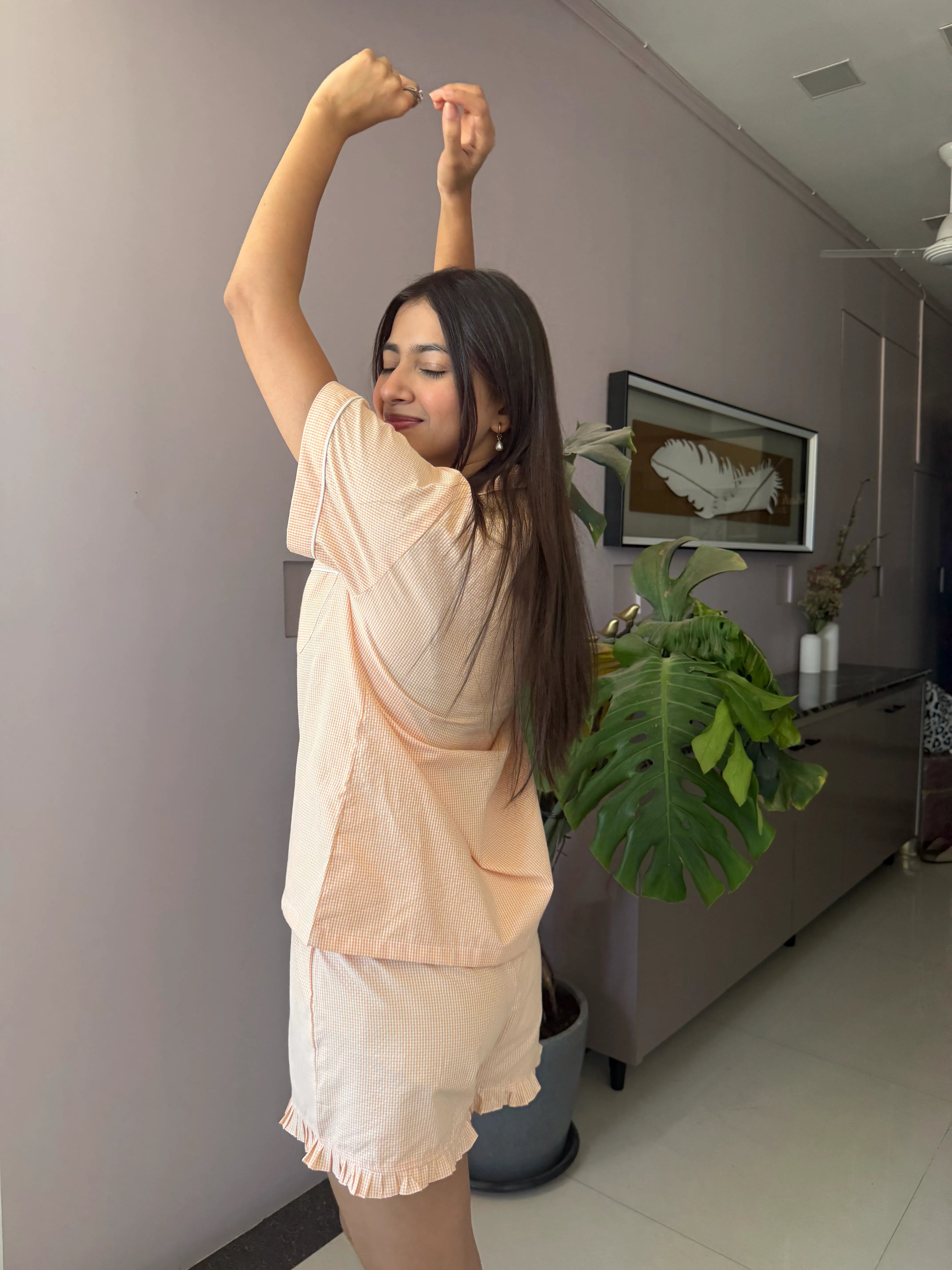 Velure Apricot Fizz Shorts Set