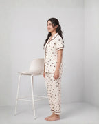 Velure Sweet Cocoa Hearts Night Suit