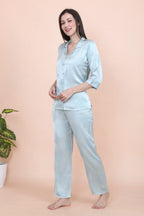 Velure Elegant Floral Print Satin Night Suit