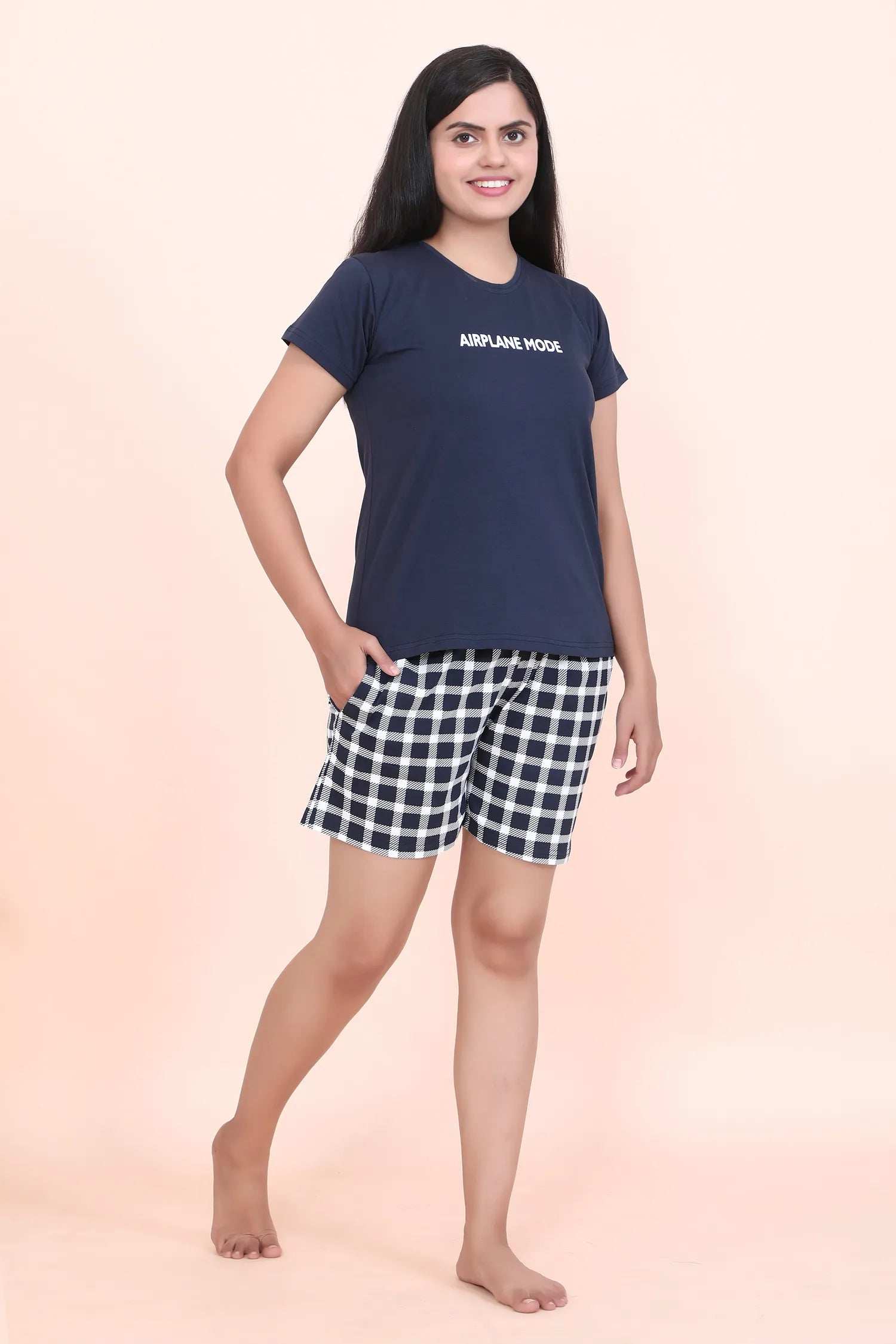 Velure Cheerful Shorts Set - Velure - - Cotton Lycra Fabric, Half Sleeves, Printed, Round neck, Shorts
