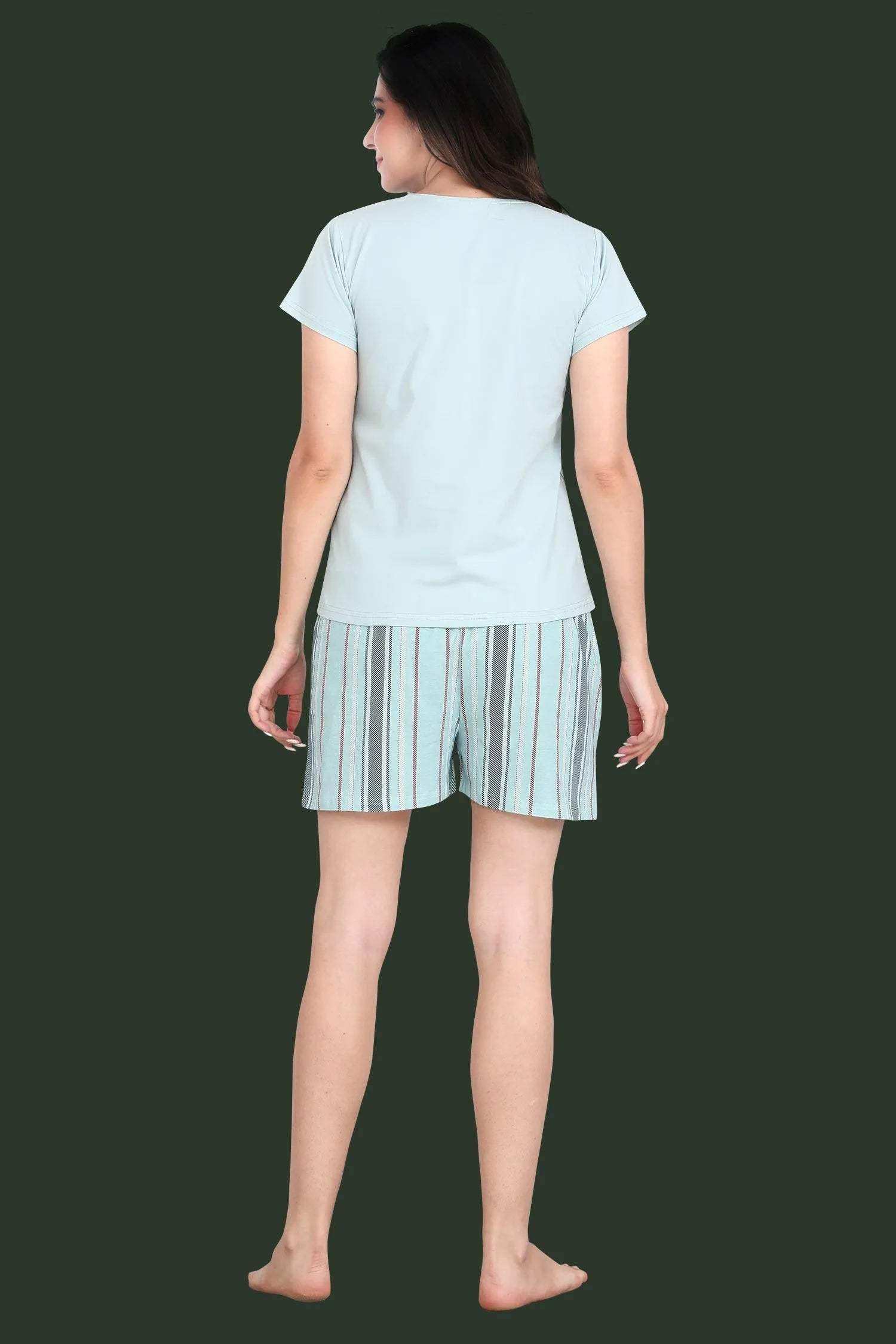 Velure Im Limited Edition Shorts Set - Velure - - Cotton Lycra Fabric, Half Sleeves, Printed, Round neck