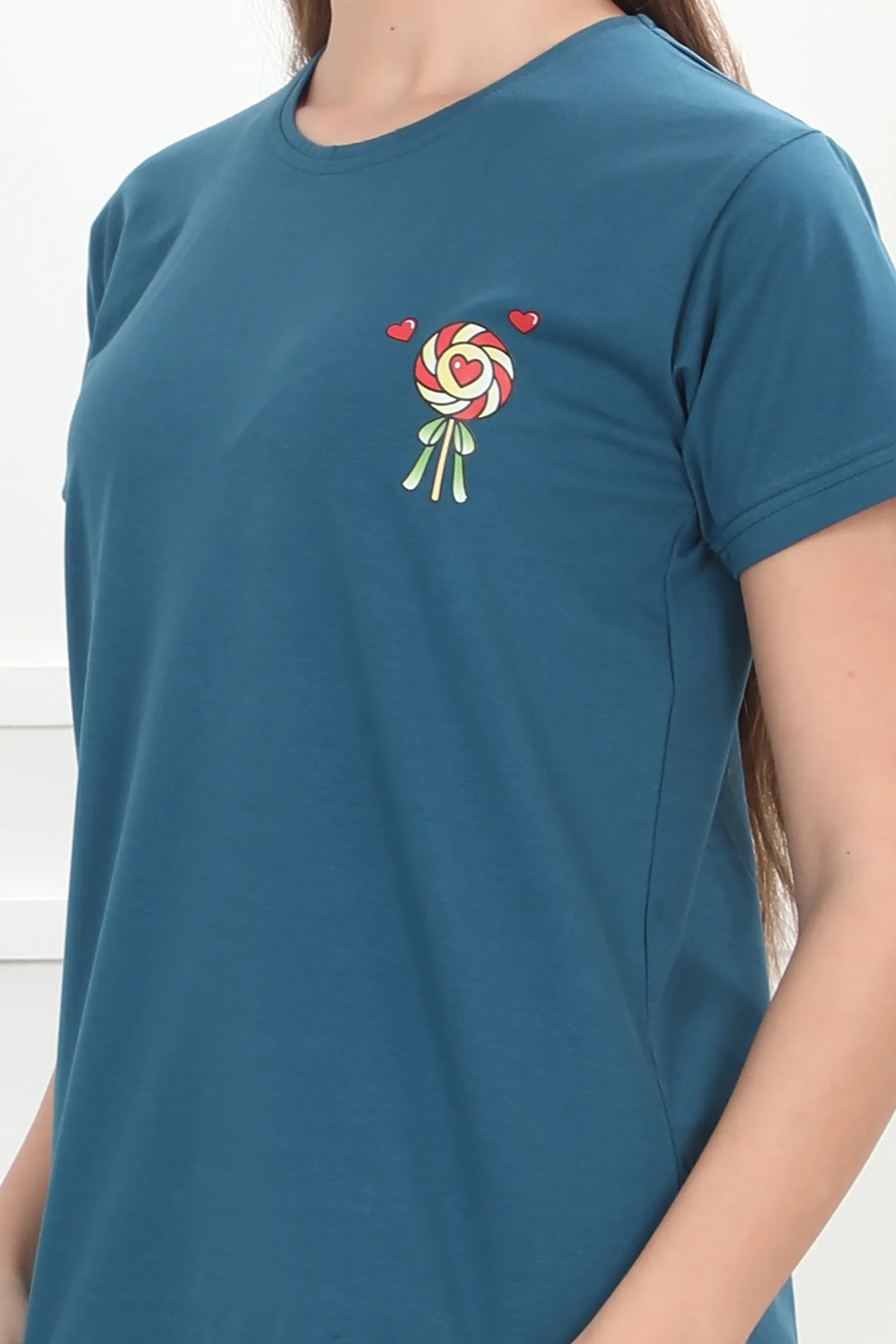 Velure Attracctive Candy Print Shorts Set - Velure - - Cotton Lycra Fabric, Half Sleeves, Printed, Round neck, Shorts