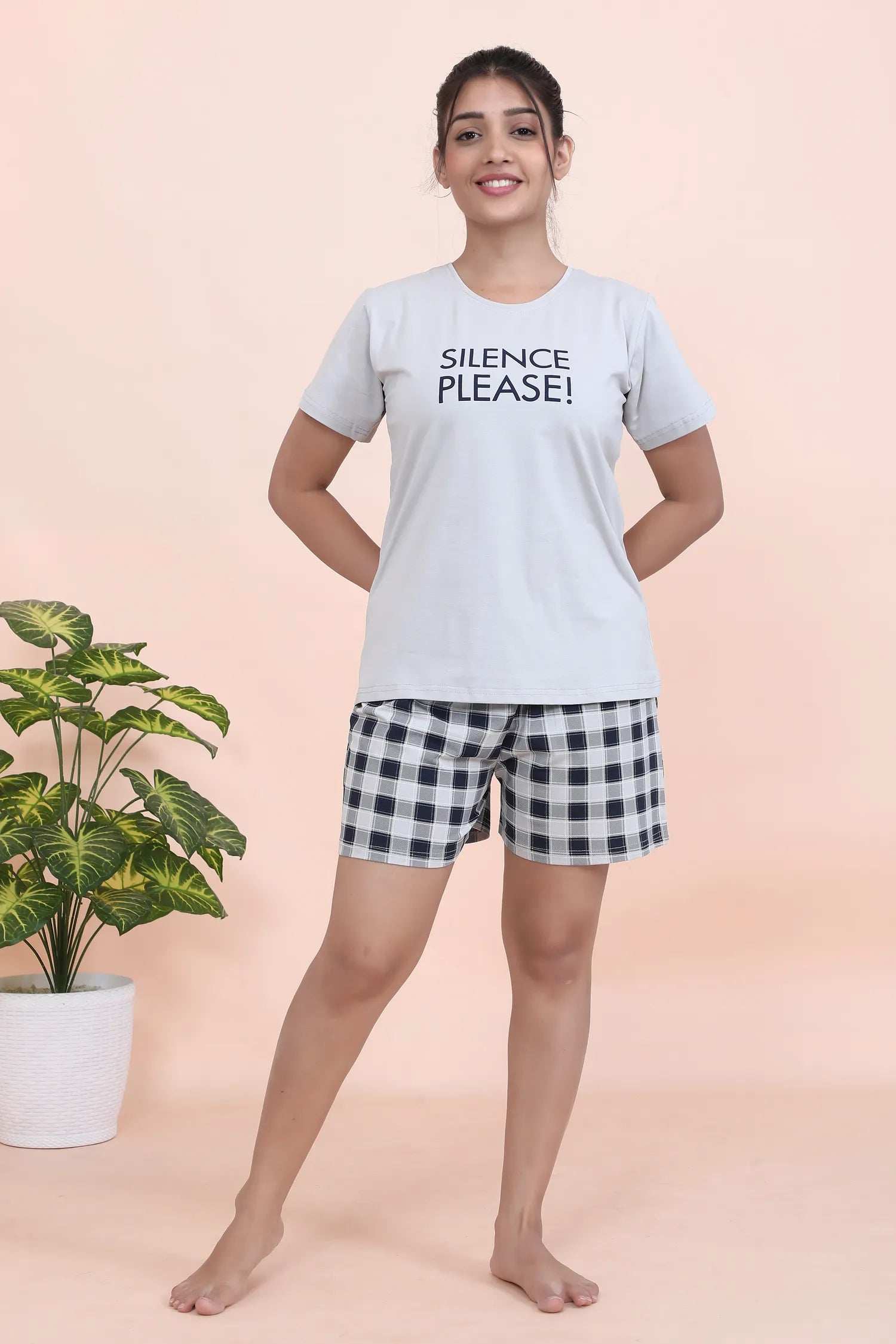 Velure Modern Casual Shorts Set - Velure - - Cotton Lycra Fabric, Half Sleeves, Printed, Round neck
