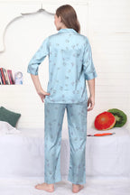 Velure Charming Floral Print Satin Night Suit