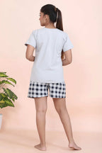 Velure Modern Casual Shorts Set - Velure - - Cotton Lycra Fabric, Half Sleeves, Printed, Round neck
