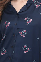 Velure Trendy Floral Satin Night Suit