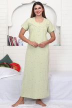 Velure Pista  Floral Print Hosiery Nighty