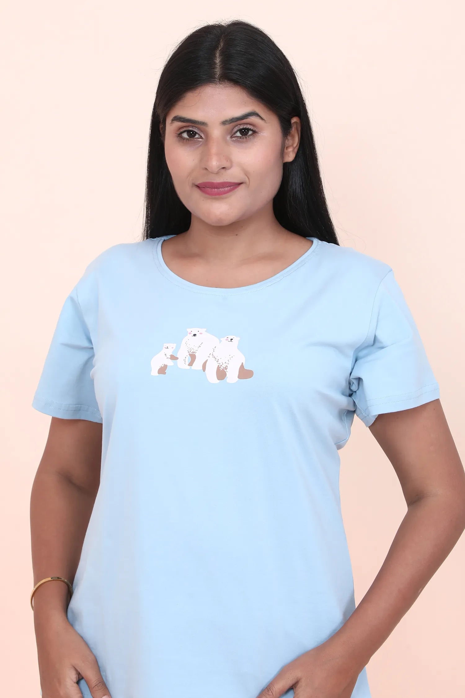 Velure Cute Cartoon Polar Bear Printed Pajama Set