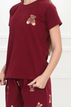 Velure Adorable Teddy Shorts Set - Velure - - Cotton Lycra Fabric, Printed, Round neck, Shorts