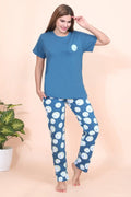 Velure Ethnic Printed Pajama Set - Velure - - Full Length Pant, Half Sleeves, Hosiery Cotton, Round neck nightsuit