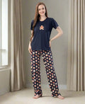 Velure Classic Gingerbread Cookie Print Pajama Set - Velure - - Cotton Lycra Fabric, Full Length Pant, Half Sleeves, Round neck nightsuit