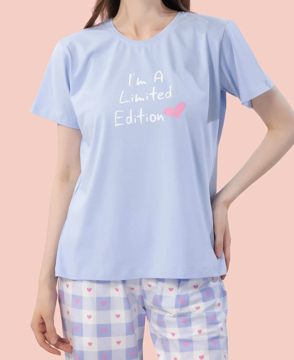 Velure Sleek Printed Pajama Set - Velure - - Cotton Lycra Fabric, Full Length Pant, Round neck