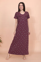 Velure Rosy Floral Print Hosiery Nighty