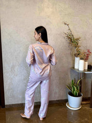 Velure Dreamy Peach Cloud Print Cotton Night Suit