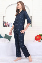 Velure Captivating Floral Print Satin Night Suit