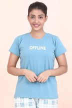 Velure Captivating Classic Shorts Set - Velure - - Half Sleeves, Printed, Round neck, Shorts